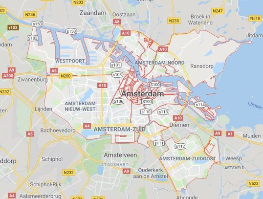 Kaart Amsterdam